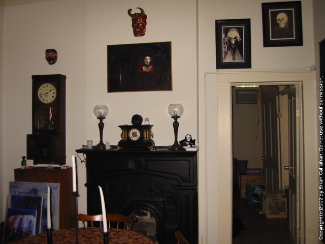 Back wall of the parlor